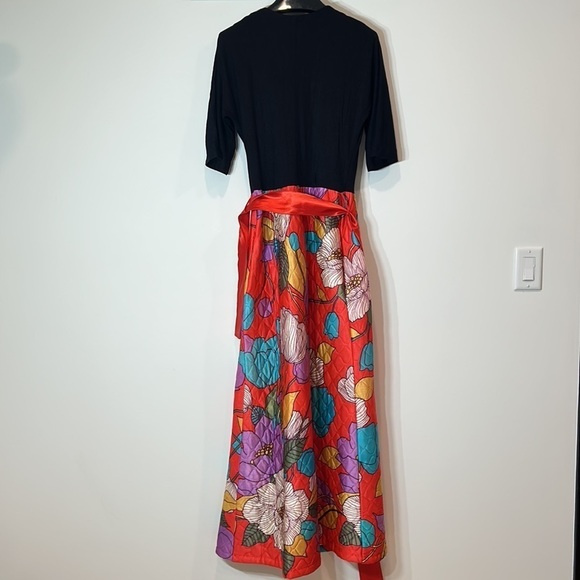 Vintage Quilted A Line button front women’s maxi dress size small full length - Picture 5 of 6